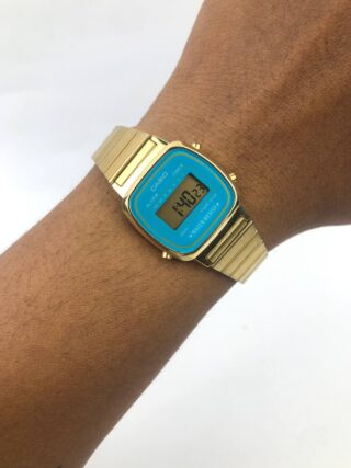 CASIO LA-670 TIFFANY BLUE FACE DIAL GOLD CASE ALL ORIGINAL