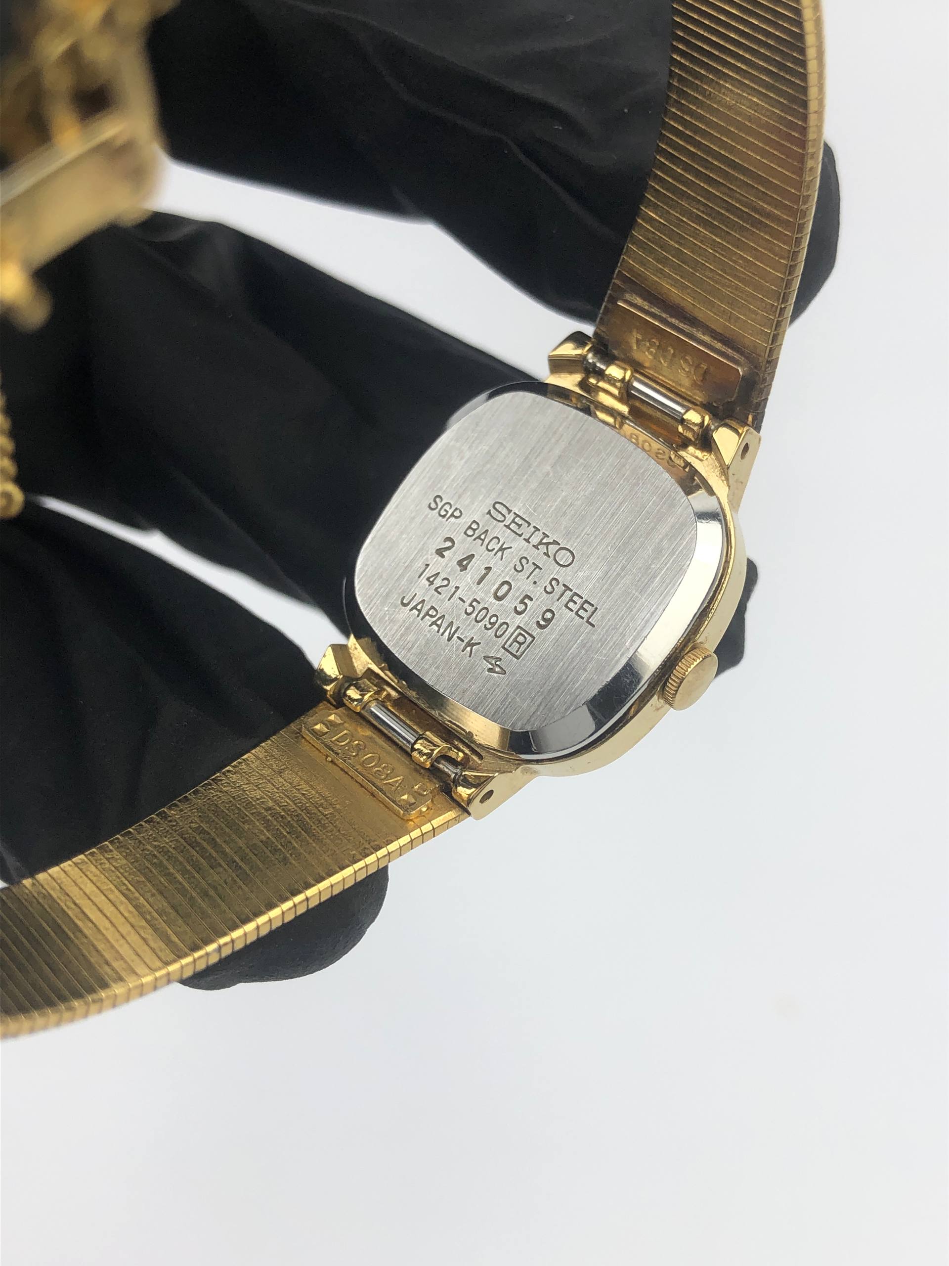 SEIKO 1421-5090 QUARTZ BROWN DIAL GOLD CASE - Gambar 8