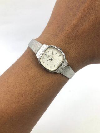 SEIKO 1421-5090 QUARTZ TEXTURE LINEN DIAL PALADIUM