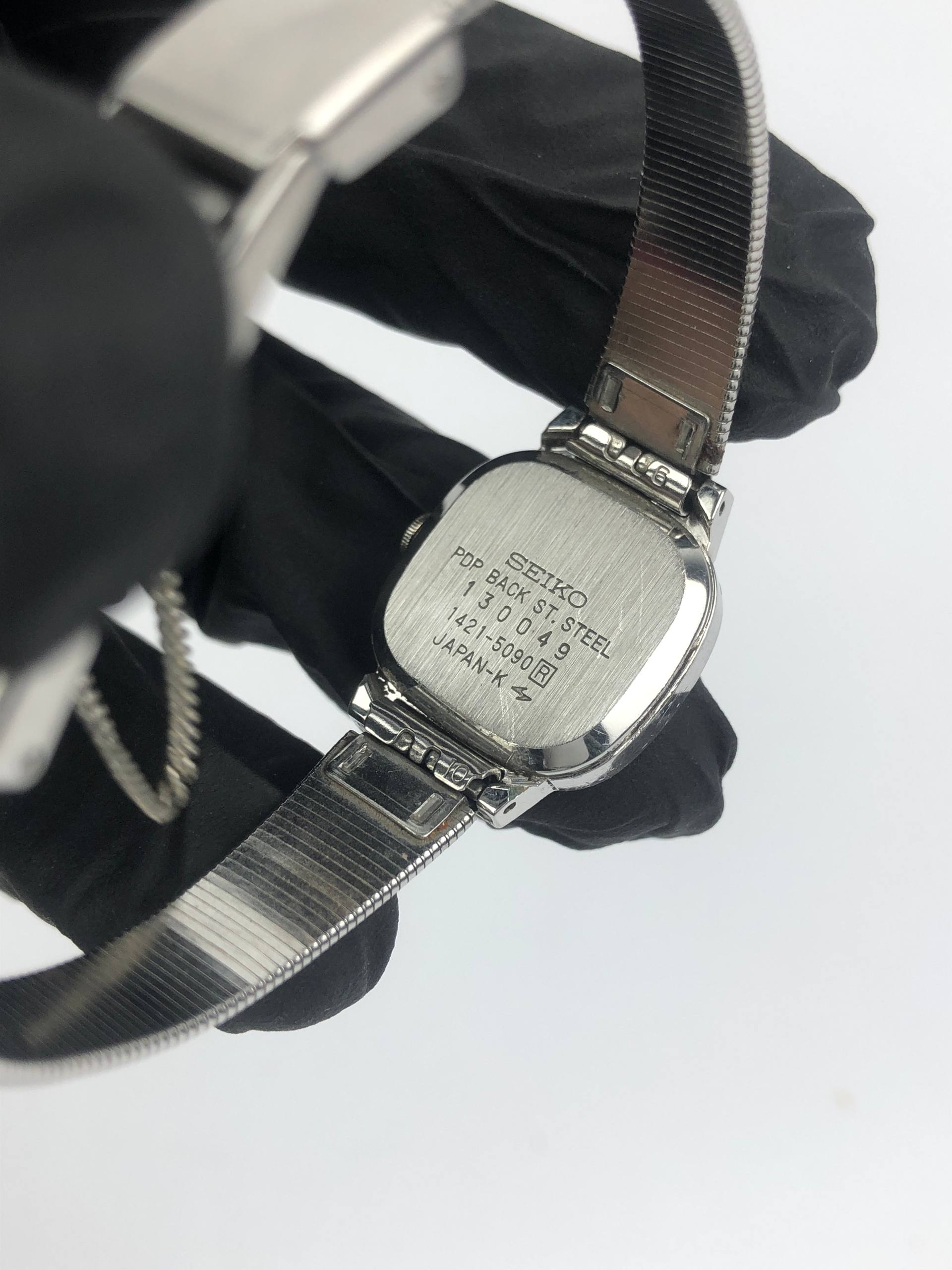 SEIKO 1421-5090 QUARTZ TEXTURE LINEN DIAL PALADIUM - Gambar 7