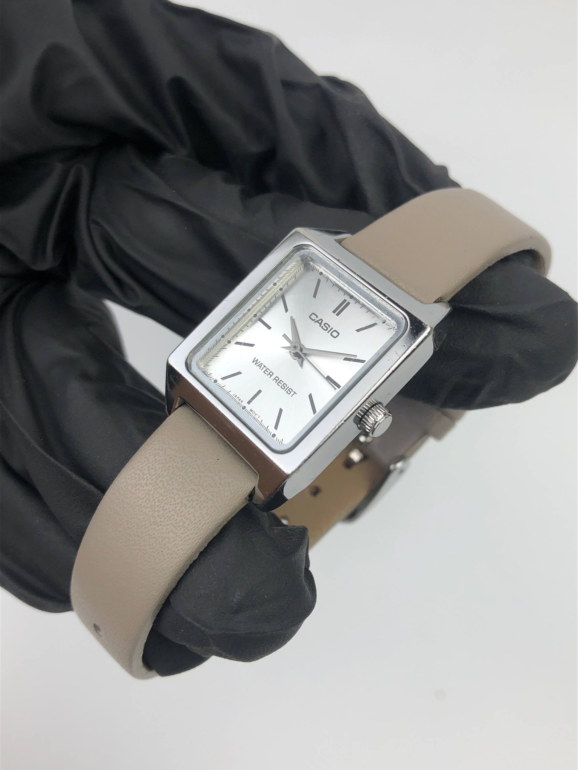 CASIO QUARTZ SILVER SUNBURST DIAL RECTANGULAR - Gambar 3