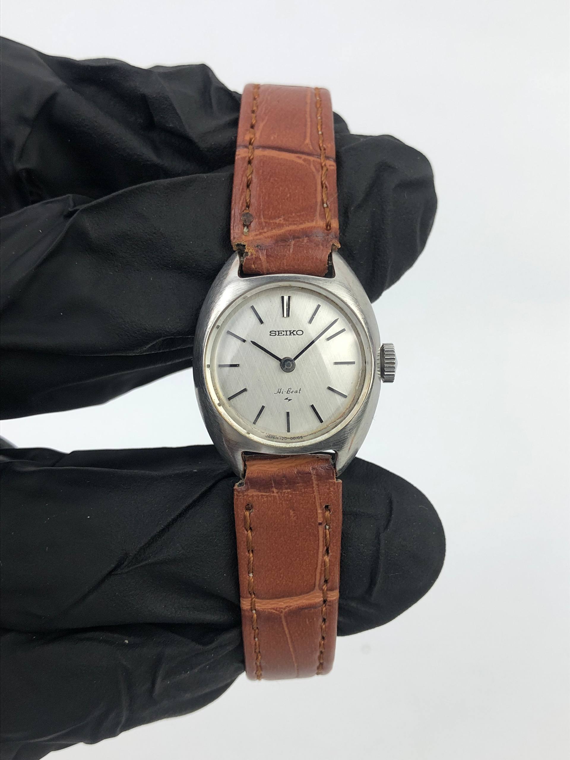 SEIKO HI-BEAT CAL 1120 MANUAL WIND VINTAGE LADIES SILVER DIAL JAPAN - Gambar 2