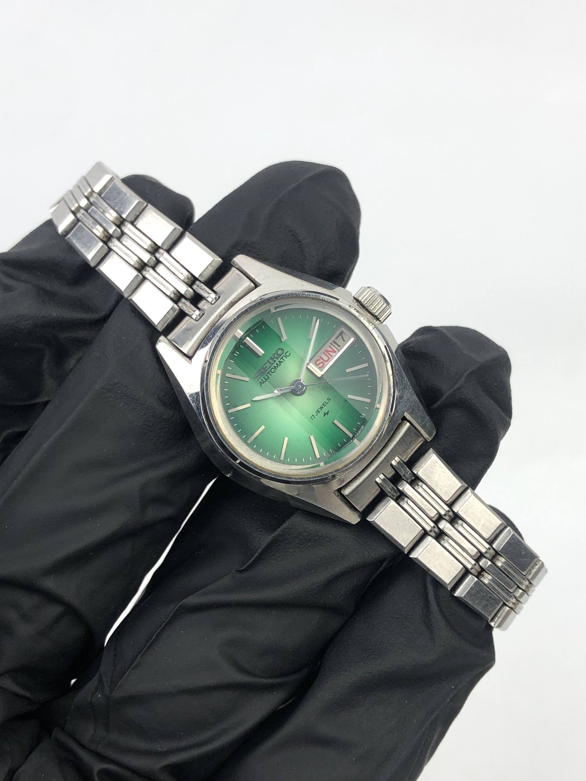 SEIKO AUTOMATIC 2206 EMERALD GREEN SUNBURST ORIGINAL JAPAN - Gambar 3