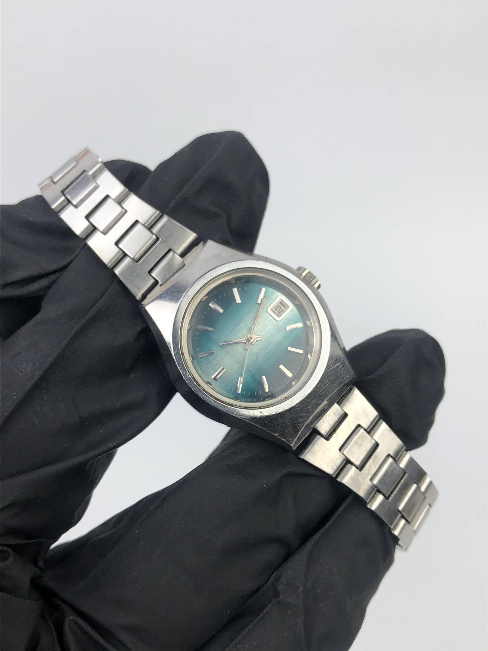ORIENT CRYSTAL 21 JEWELS AUTOMATIC Y491-32400 GREEN SUNBURST DIAL JAPAN LADIES - Gambar 4