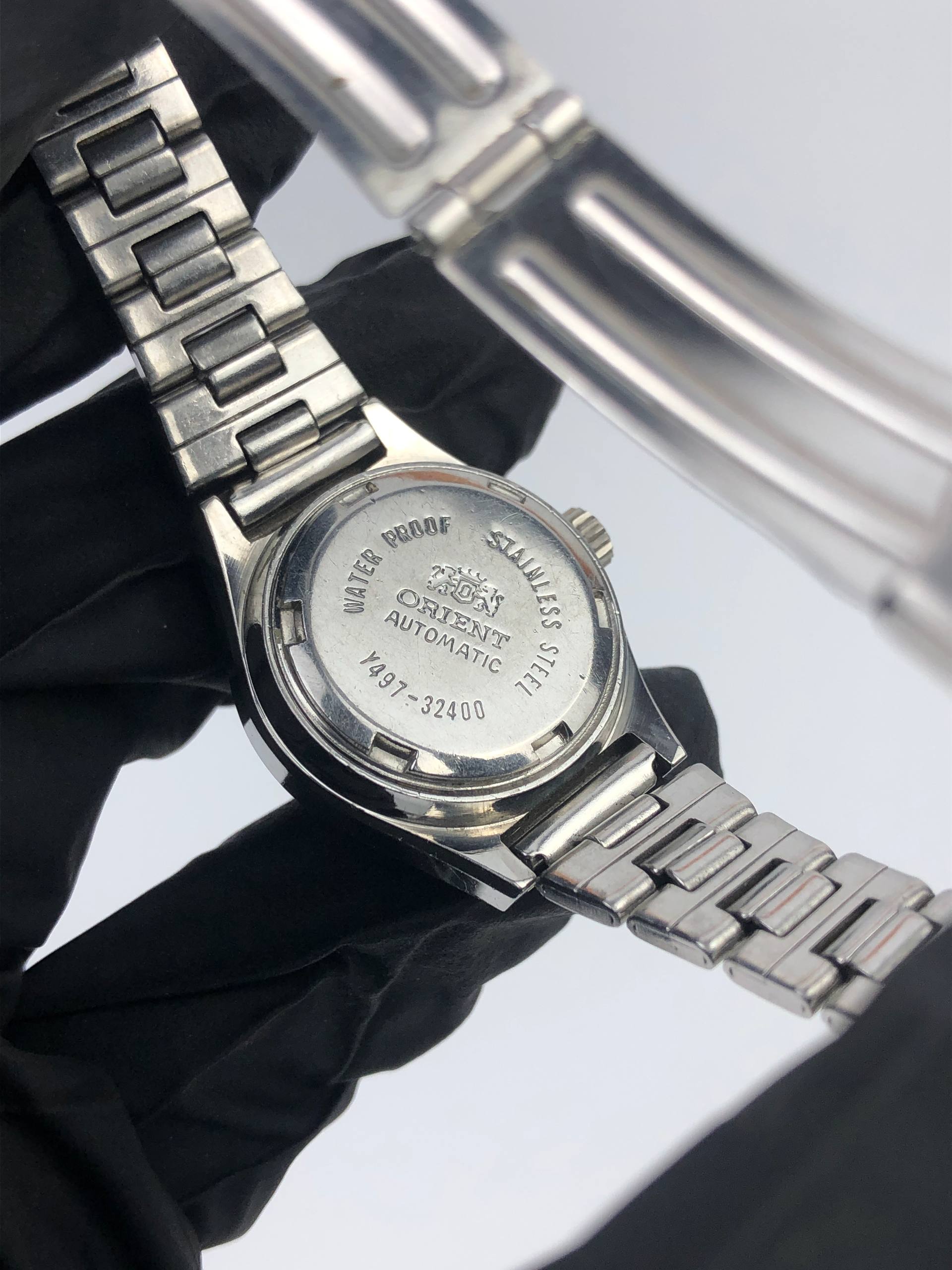 ORIENT CRYSTAL 21 JEWELS AUTOMATIC Y491-32400 GREEN SUNBURST DIAL JAPAN LADIES - Gambar 8