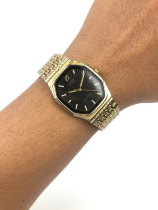 CITIZEN QUARTZ 5930-7823 CK BLACK DIAL TWO TONE JAPAN VINTAGE WATCH