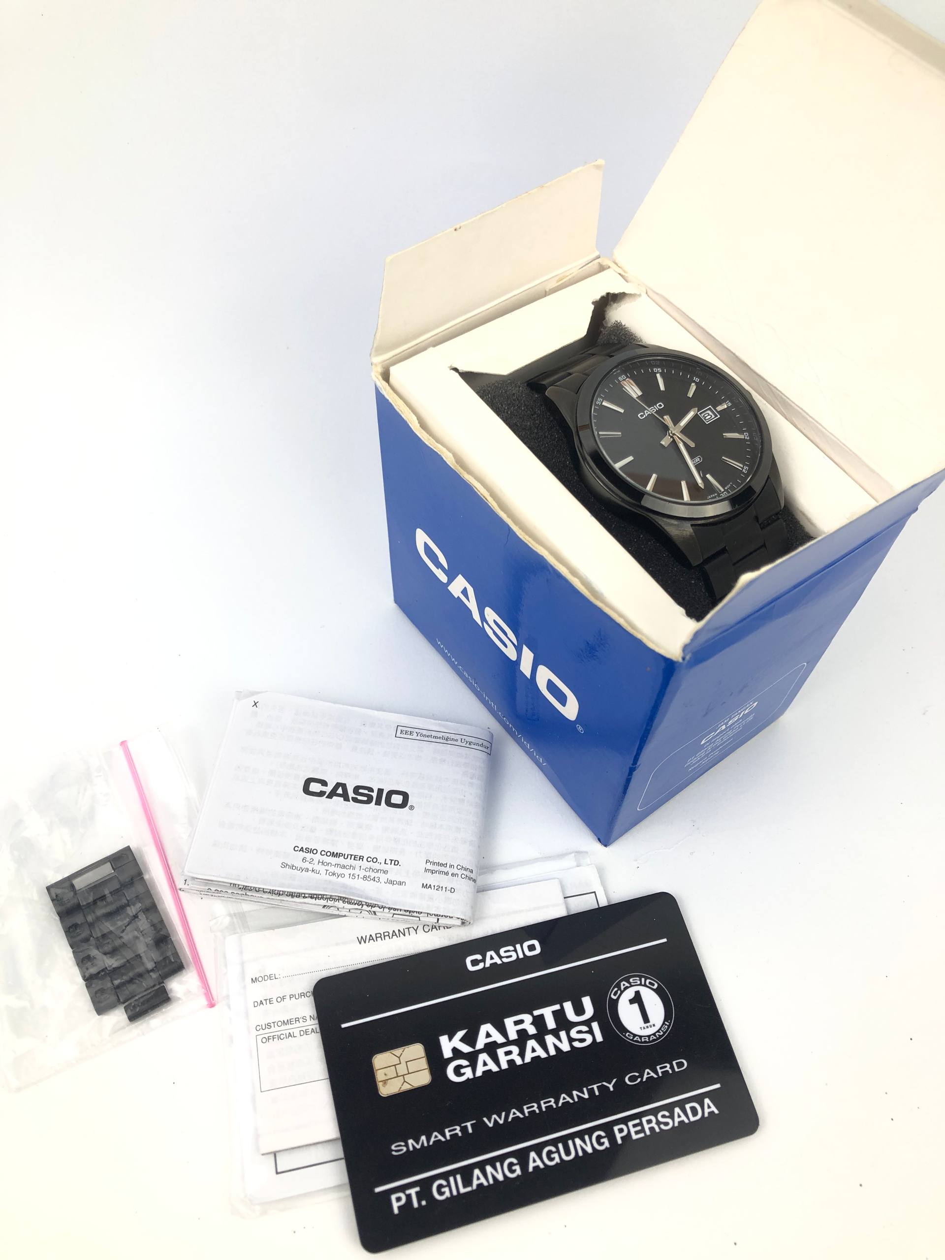 CASIO MTP-VD03B-1A TEXTURED CROSSHATCH DIAL FULLSET