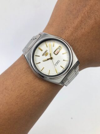 SEIKO 5 AUTOMATIC 21 JEWELS 7S26-8760 WHITE GRID PATTERN DIAL MADE IN JAPAN