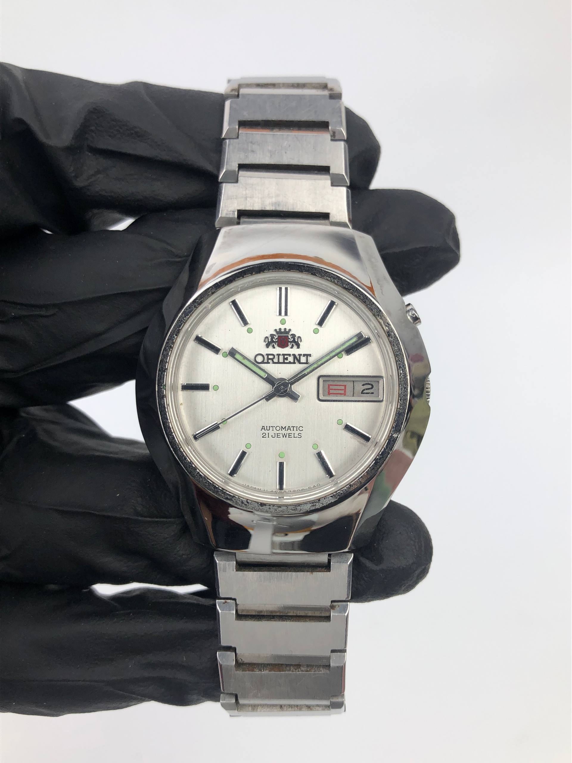 ORIENT AUTOMATIC 21 JEWELS HA69134-6A ORIGINAL SILVER DIAL VINTAGE JAPAN MEN’S WATCH - Gambar 3