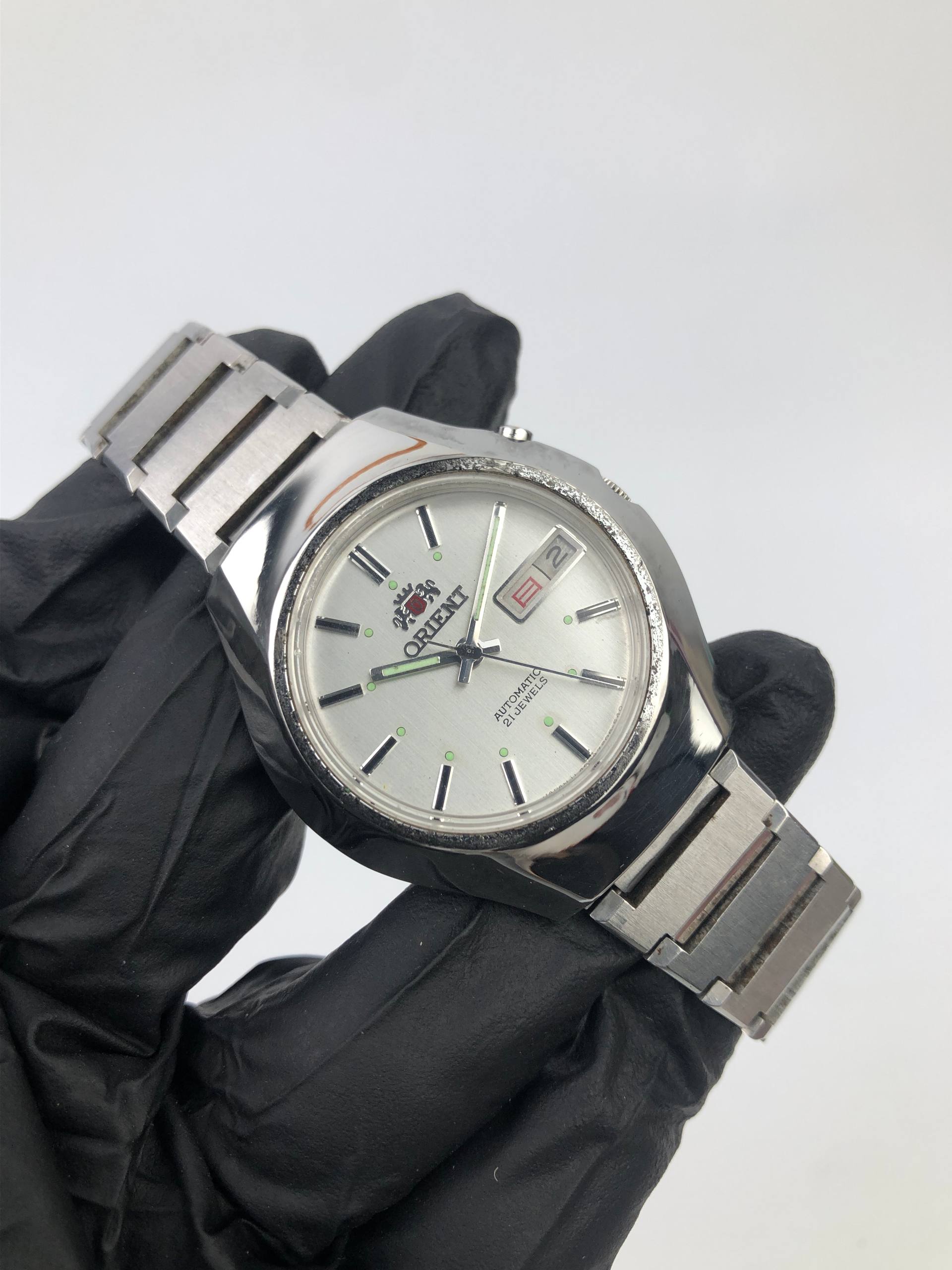 ORIENT AUTOMATIC 21 JEWELS HA69134-6A ORIGINAL SILVER DIAL VINTAGE JAPAN MEN’S WATCH - Gambar 4