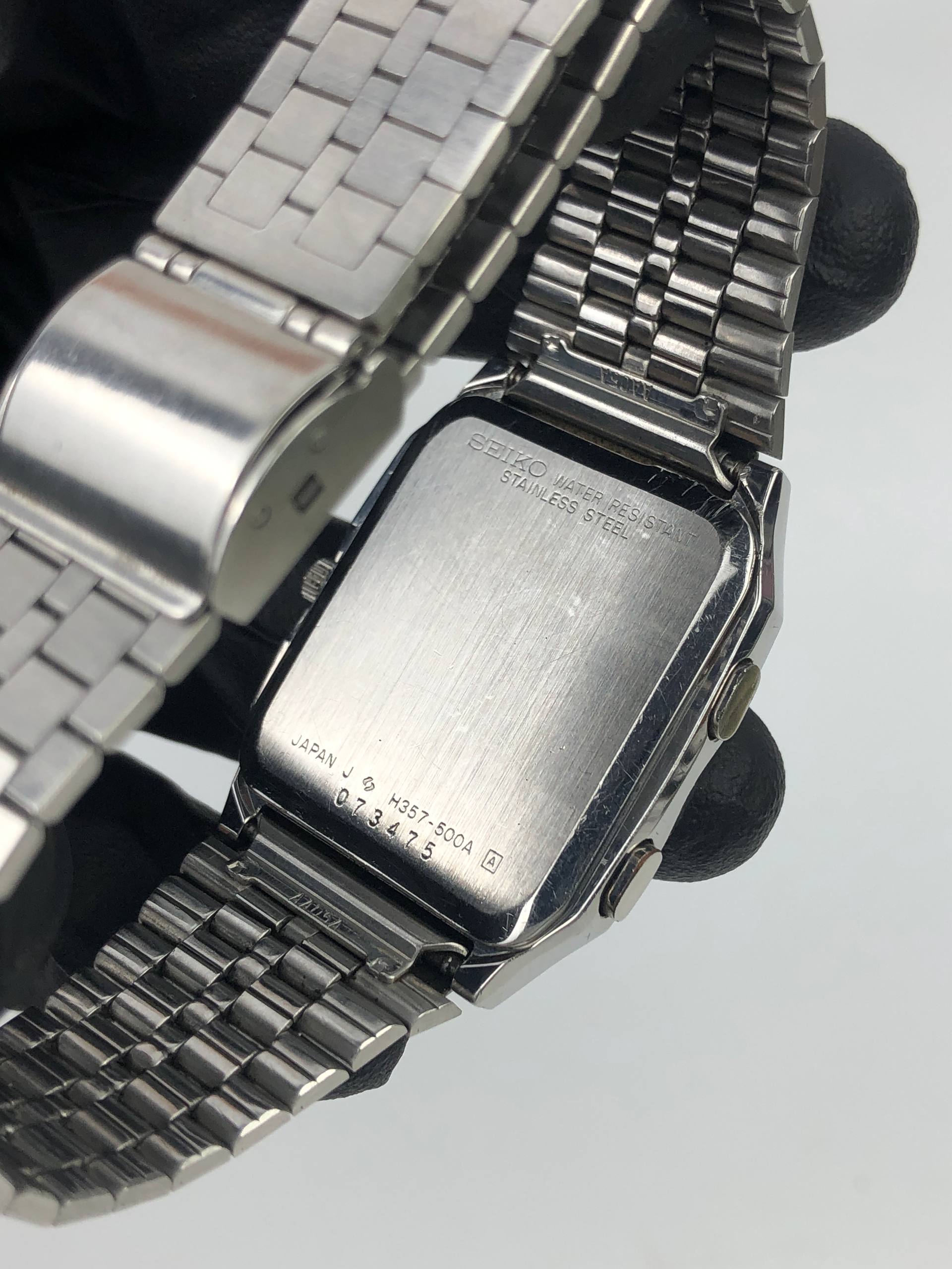 SEIKO H357-500A ANA-DIGI VINTAGE QUARTZ SILVER DIAL ALL ORIGINAL JAPAN - Gambar 8