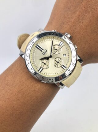 D&G CHRONOGRAPH QUARTZ CHAMPAGNE DIAL STAINLESS STEEL ORIGINAL