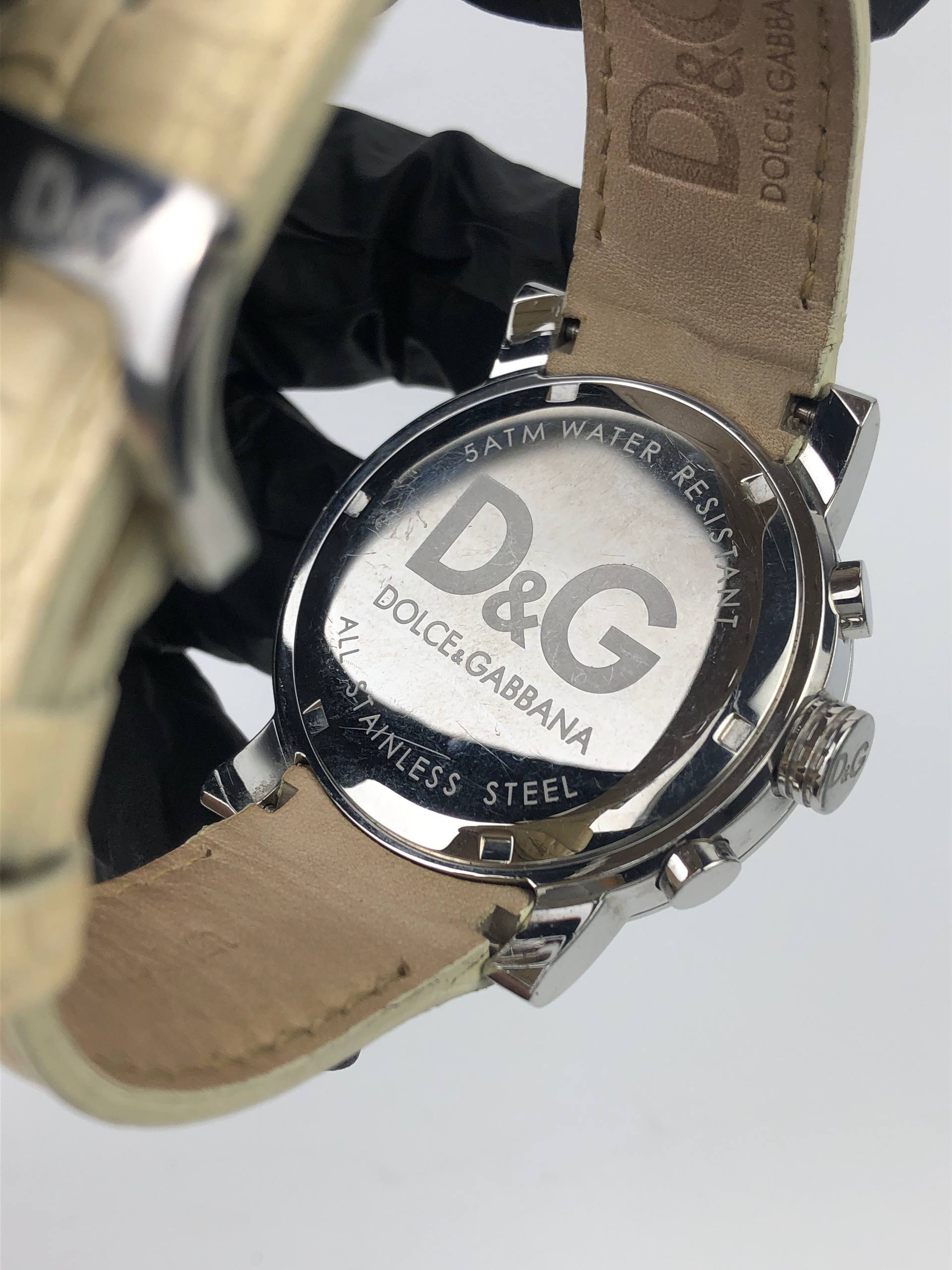D&G CHRONOGRAPH QUARTZ CHAMPAGNE DIAL STAINLESS STEEL ORIGINAL - Gambar 7