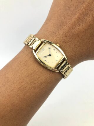 AGNÈS B. V700-9110 TONNEAU CHAMPAGNE DIAL TWO TONE QUARTZ JAPAN ORIGINAL