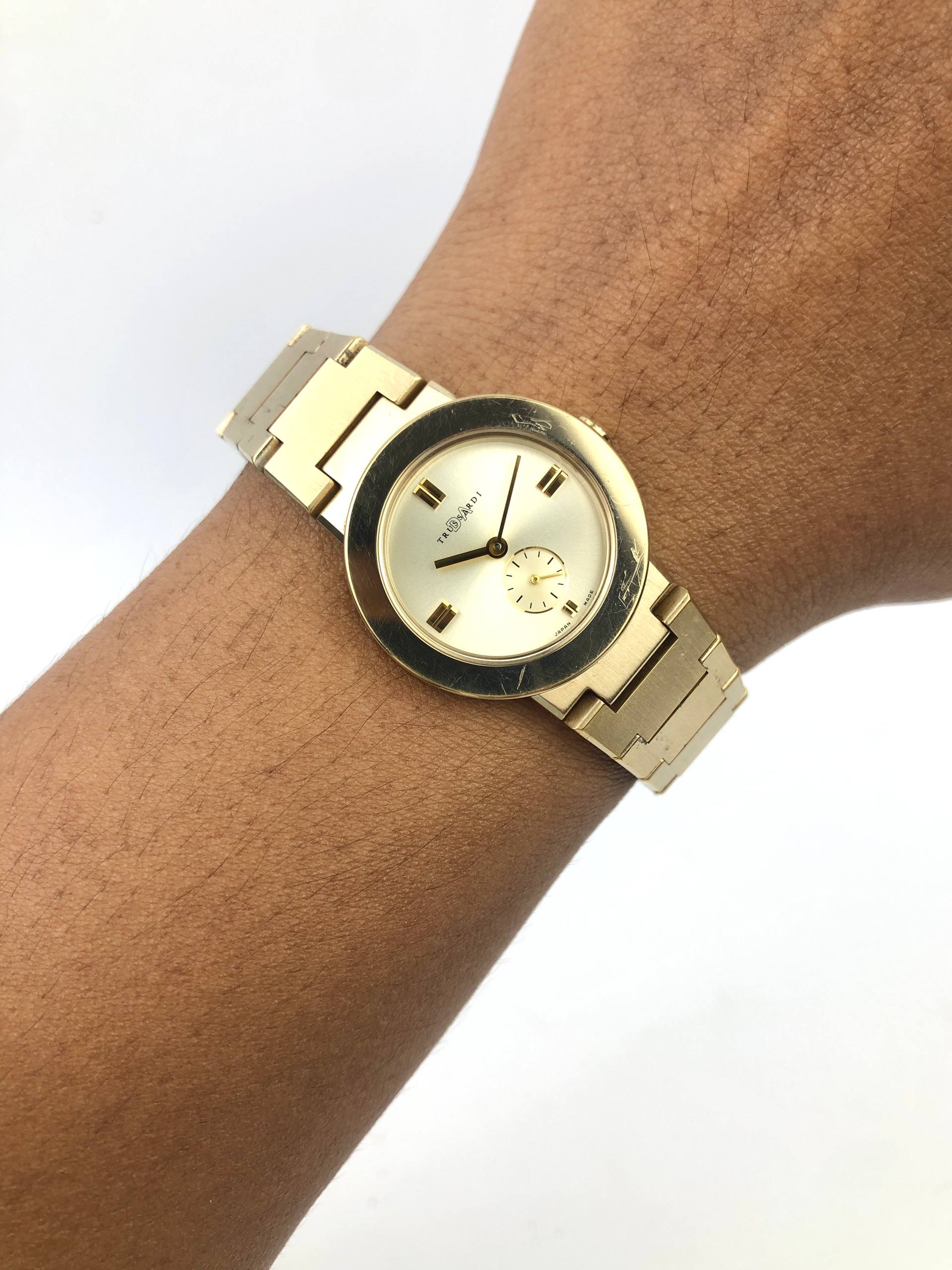 TRUSSARDI LIMITED EDITION 2001 TRD-7803 SMALL SECONDS SILVER SUNBURST DIAL ORIGINAL