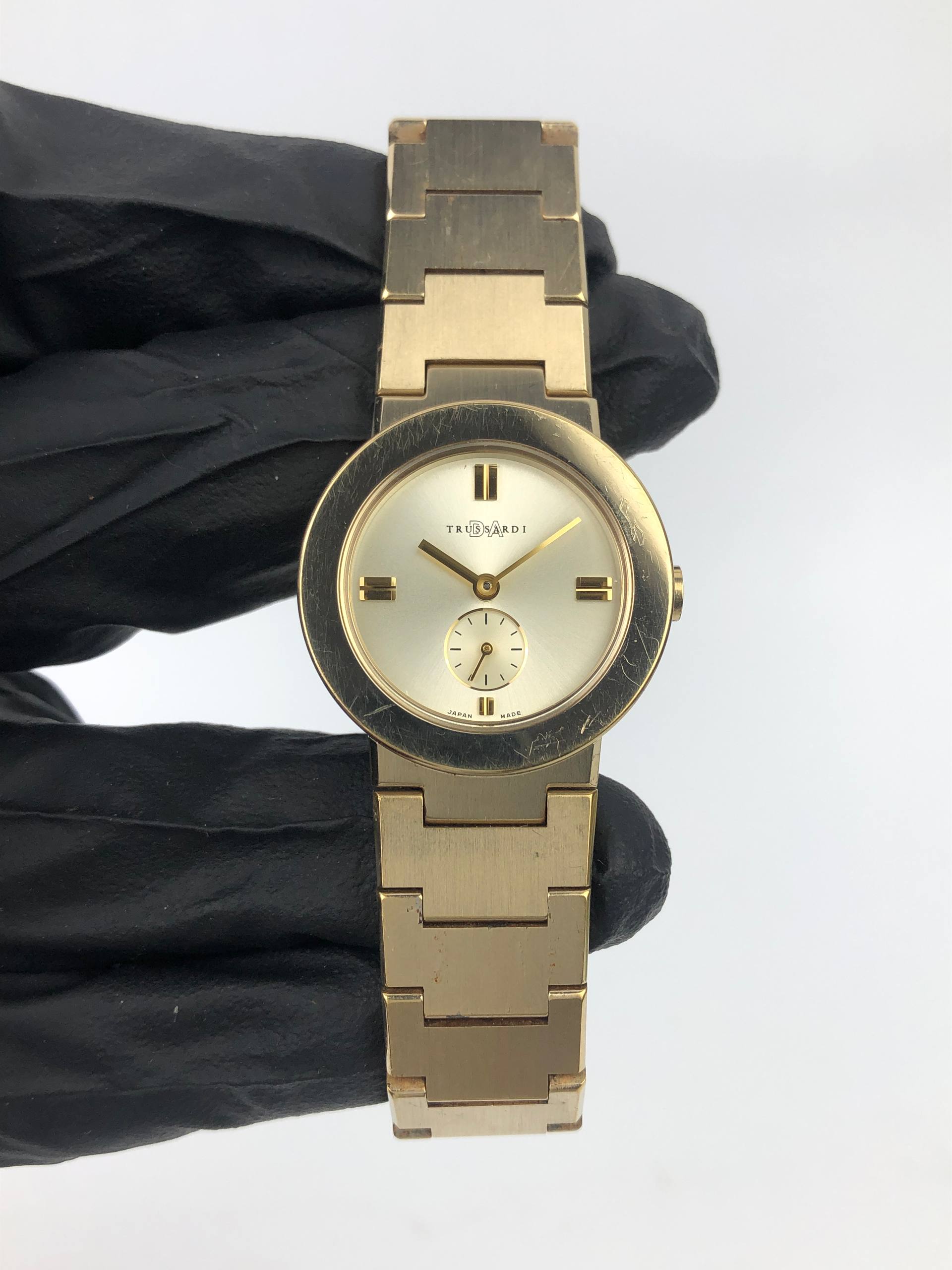 TRUSSARDI LIMITED EDITION 2001 TRD-7803 SMALL SECONDS SILVER SUNBURST DIAL ORIGINAL - Gambar 2
