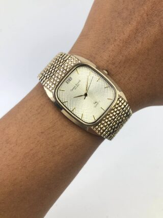 GIANNI ACCORDI GA QUARTZ GUILLOCHE CHAMPAGNE DIAL INTEGRATED MESH BRACELET