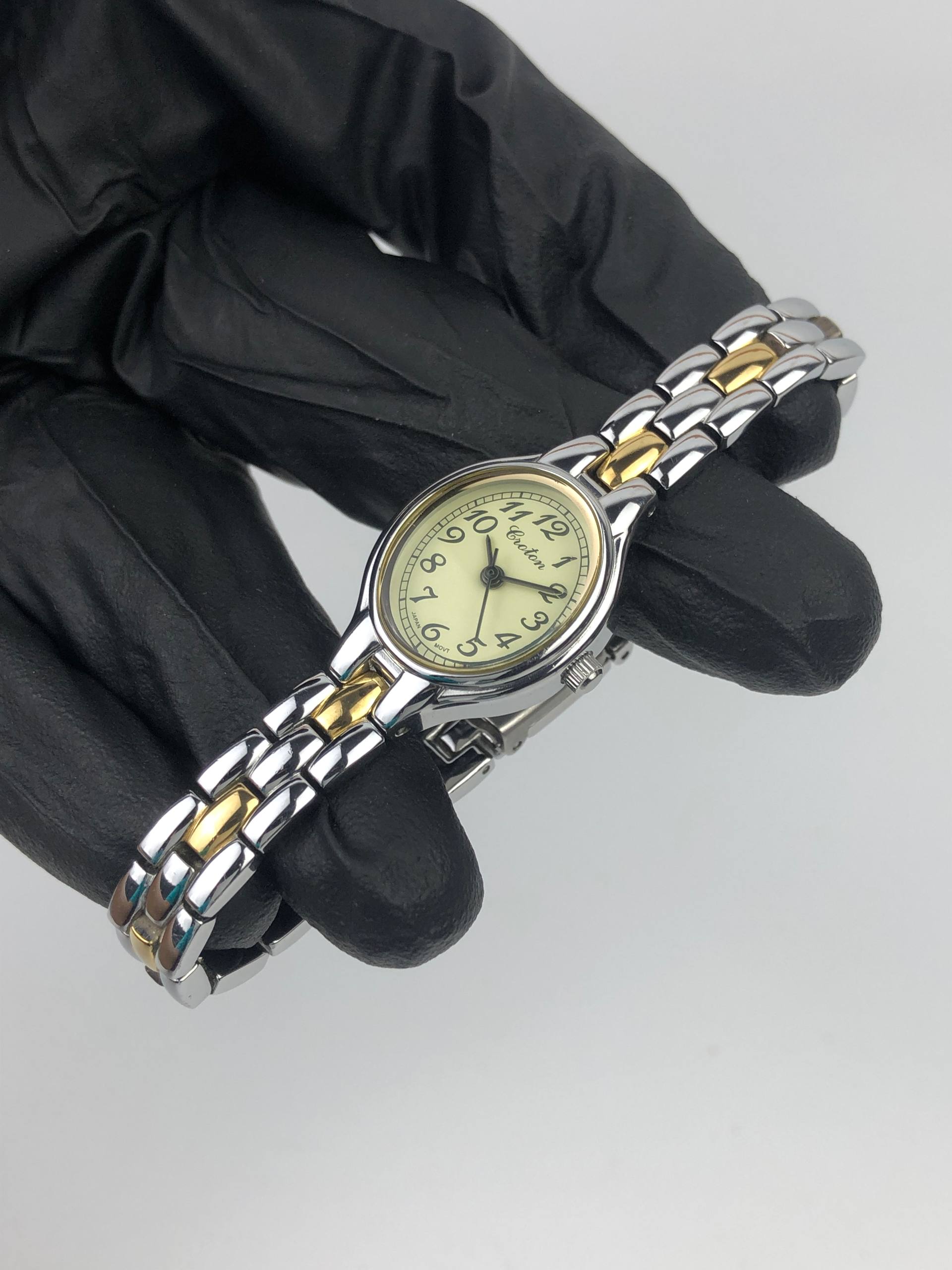 CROTON QUARTZ LADIES TWO TONE CREAM DIAL - Gambar 3