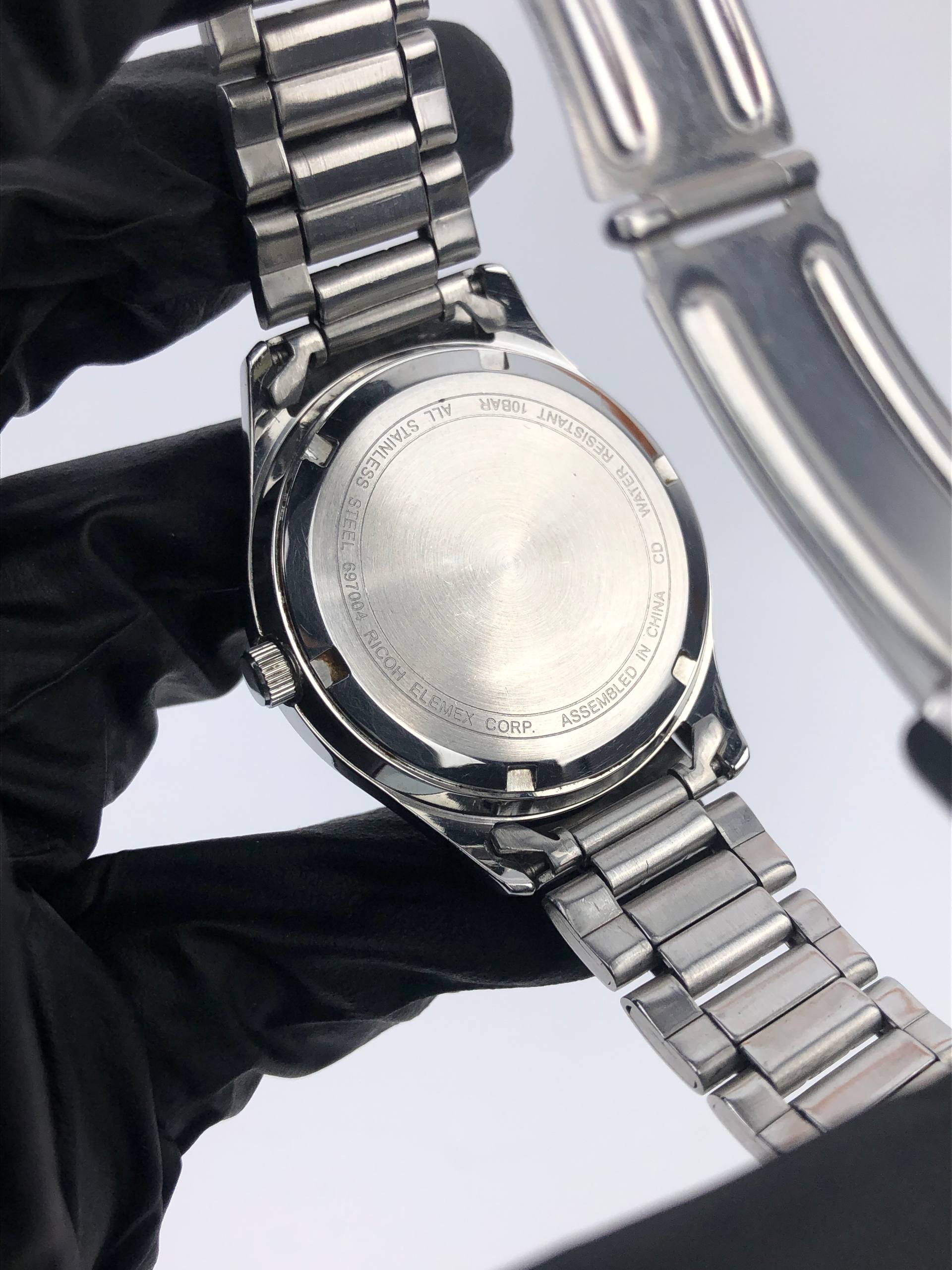 RICOH ATRANTA SOLAR ENERGY DAY DATE WHITE DIAL ORIGINAL - Gambar 7