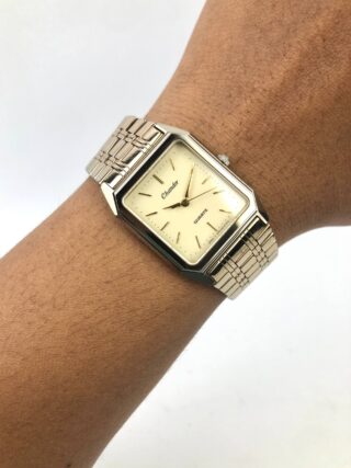 CHANDOR ORIENT QUARTZ J5621-40 CS JAPAN VINTAGE DRESS WATCH ORIGINAL BRACELET GOLD DIAL