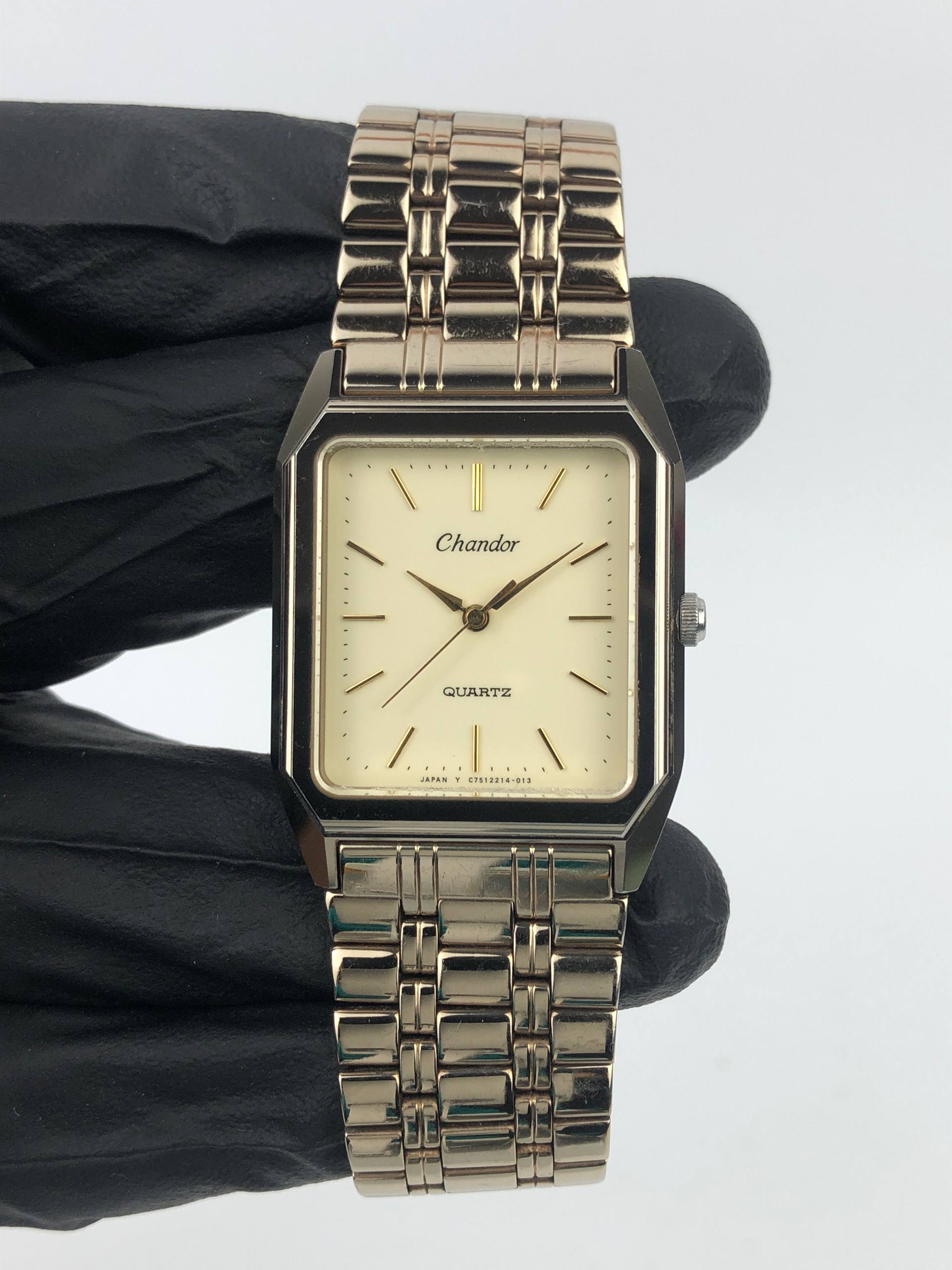 CHANDOR ORIENT QUARTZ J5621-40 CS JAPAN VINTAGE DRESS WATCH ORIGINAL BRACELET GOLD DIAL - Gambar 2