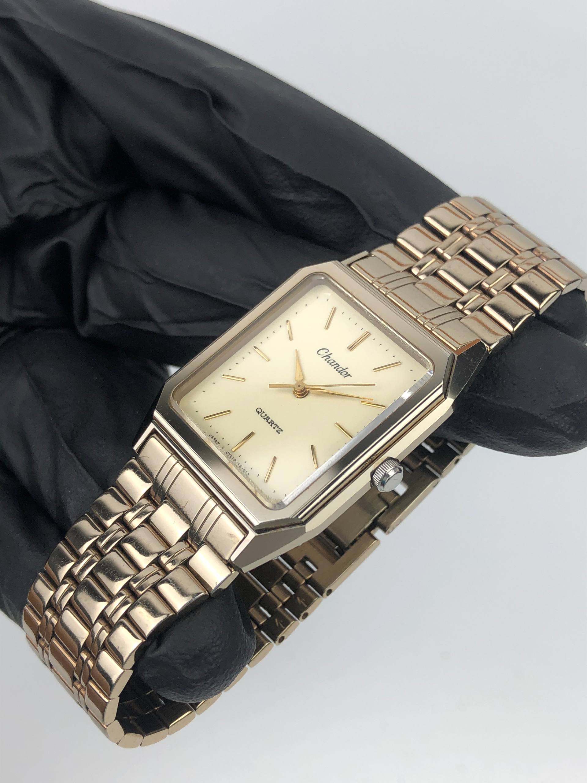CHANDOR ORIENT QUARTZ J5621-40 CS JAPAN VINTAGE DRESS WATCH ORIGINAL BRACELET GOLD DIAL - Gambar 3