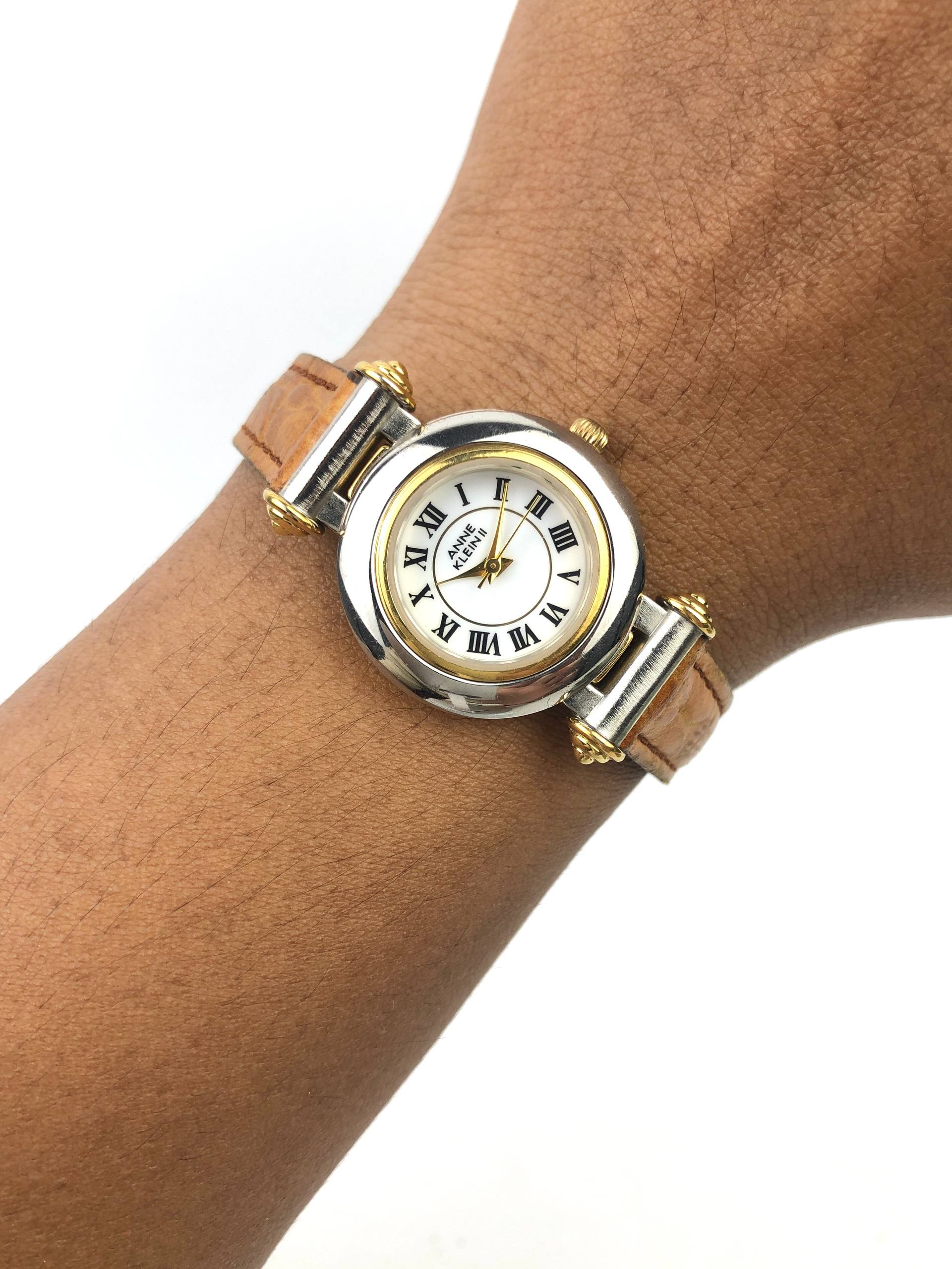 ANNE KLEIN ROMAN DIAL TWO TONE LADIES DRESS WATCH QUARTZ