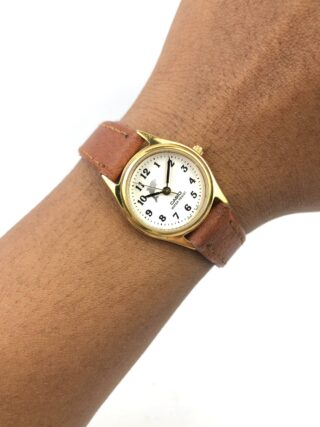 CASIO LQ-398 GOLD TONE WHITE DIAL LADIES QUARTZ ORIGINAL JAPAN MOVEMENT