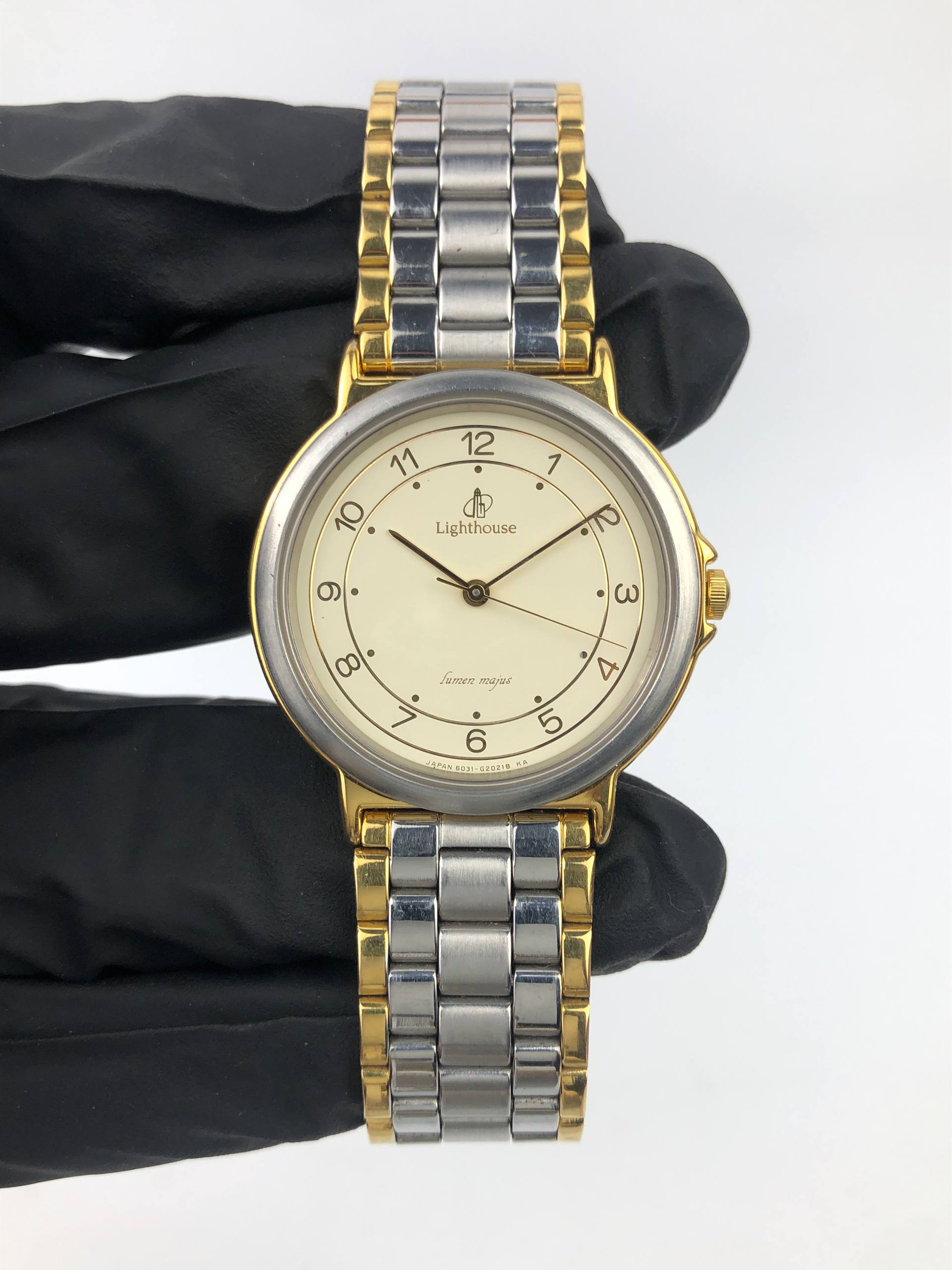 CITIZEN LIGHTHOUSE QUARTZ 6031 ORIGINAL JAPAN TWO TONE DRESS WATCH VINTAGE - Gambar 2