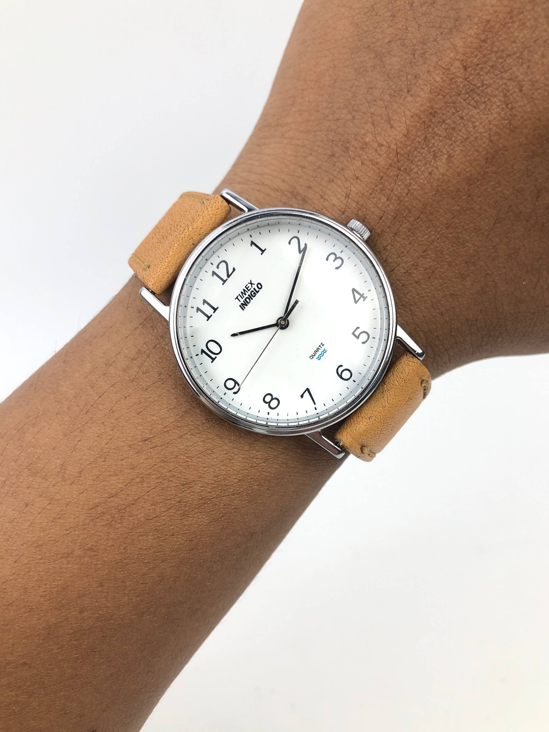 TIMEX INDIGLO EASY READER WHITE DIAL QUARTZ ORIGINAL MINIMALIST WATCH