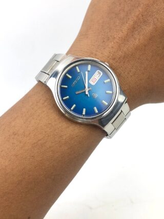 SEIKO TYPE II 7546-7090 BLUE SUNBURST DIAL DAY DATE ORIGINAL