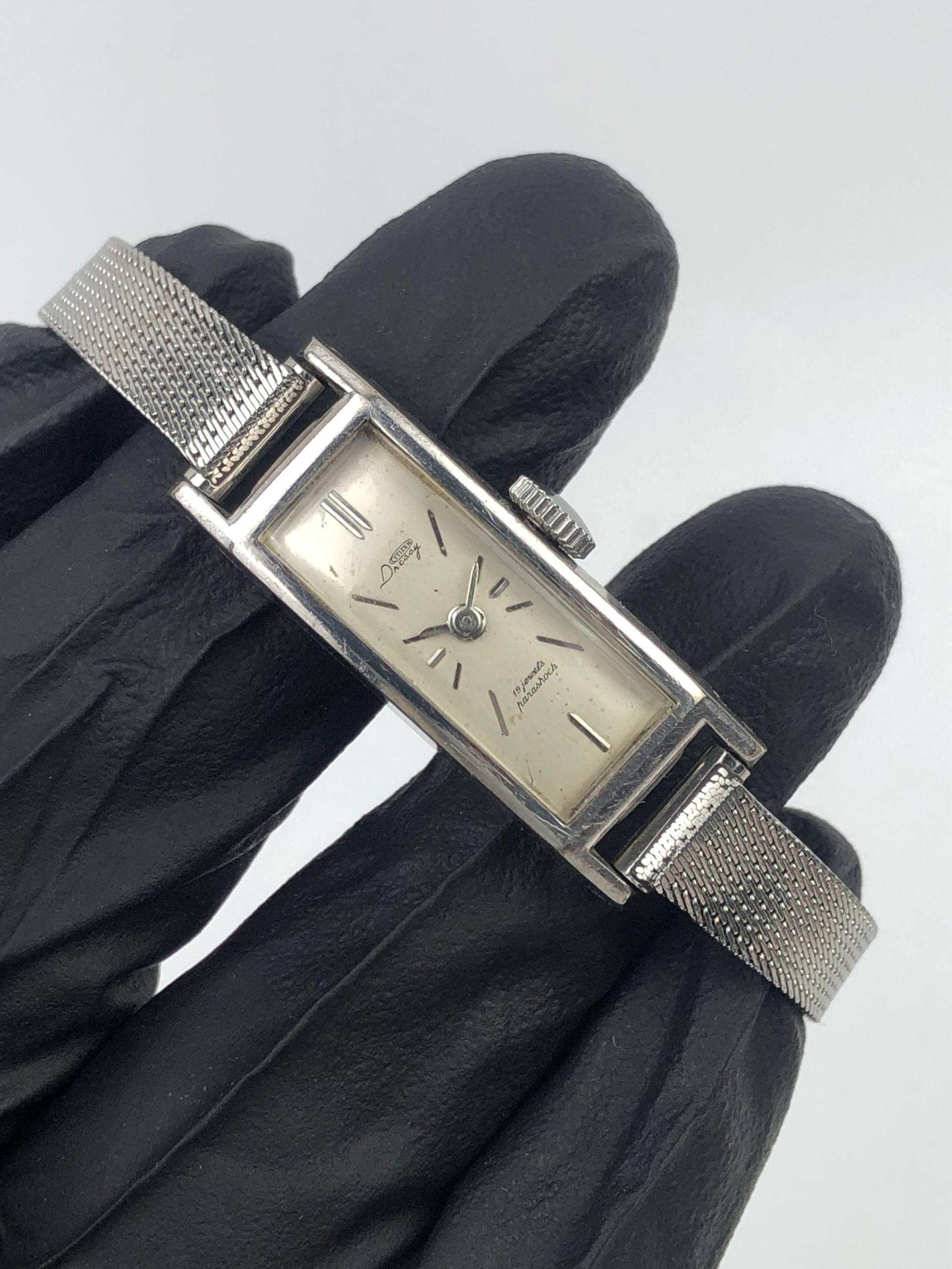 CITIZEN DRESSY LADIES MANUAL WIND 14K WHITE GOLD FILLED D40701A - Gambar 4
