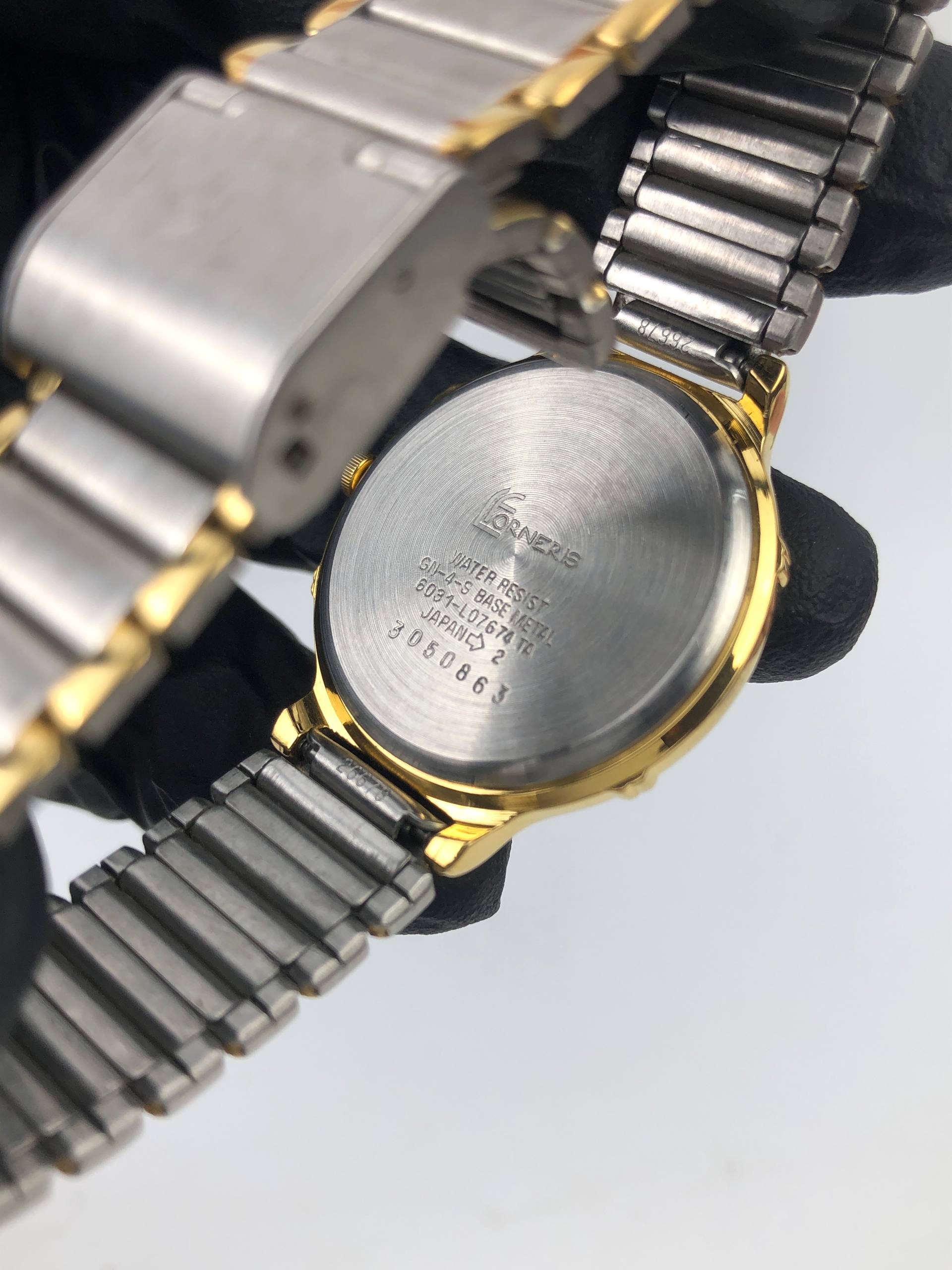 LOWERS LUCIANO VALENTI COLLECTION TWO TONE QUARTZ JAPAN DRESS WATCH - Gambar 8