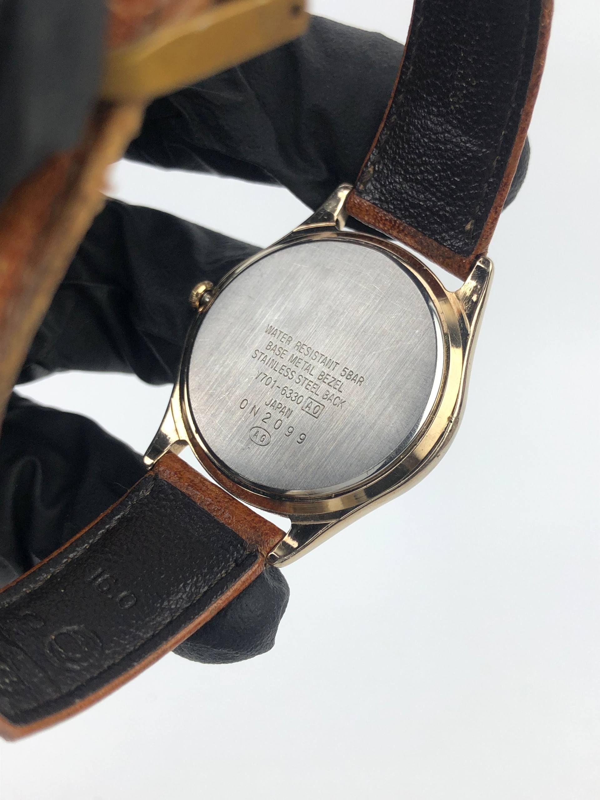 ALBA SUCCESS ALPHA Y170-6330 JAPAN QUARTZ WHITE DIAL DRESS WATCH - Gambar 7