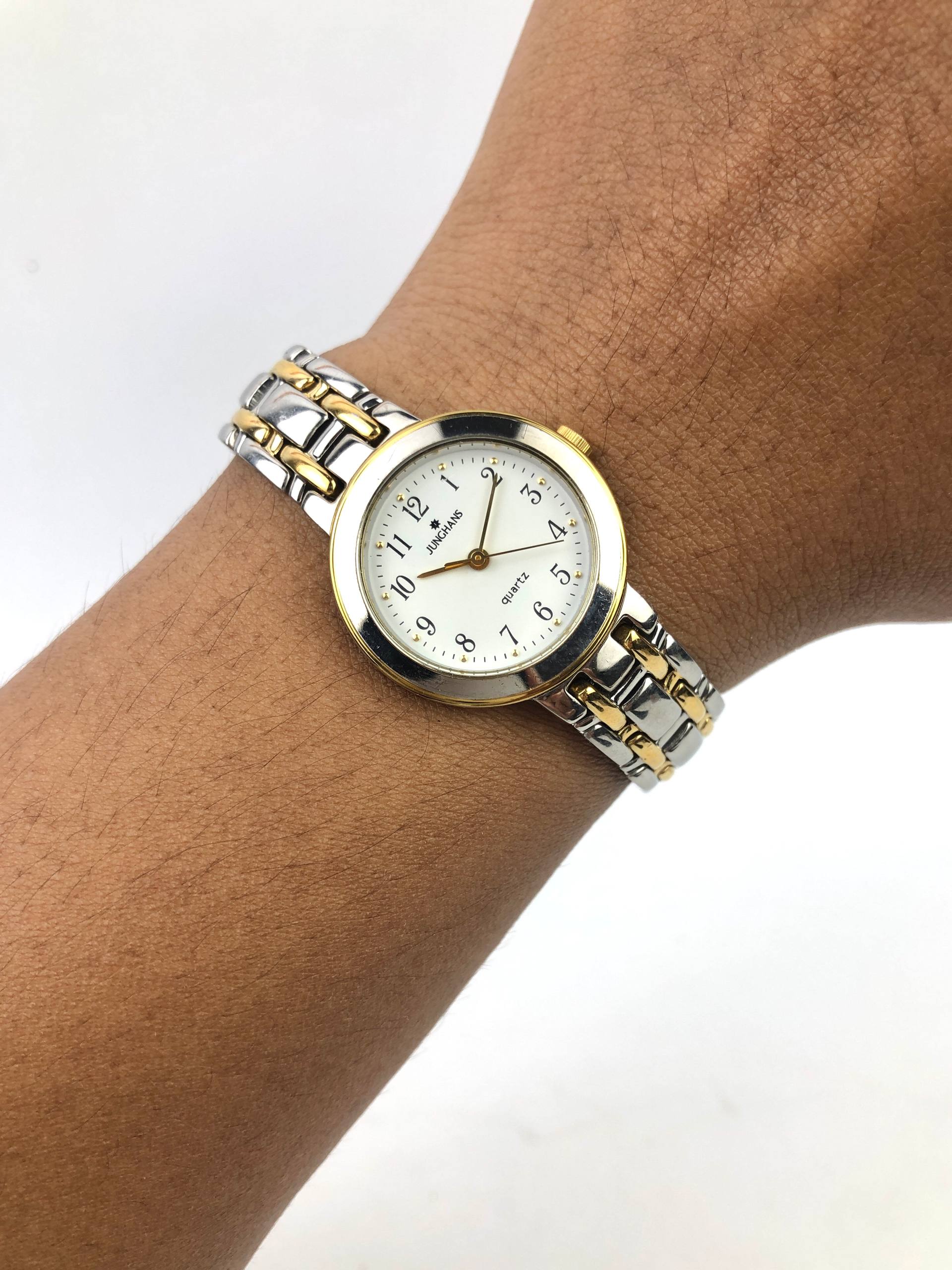 JUNGHANS JY-2000L QUARTZ TWO TONE LADIES DRESS WATCH