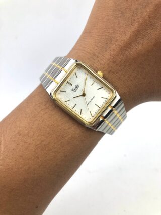 CRATER JAPAN QUARTZ TWO TONE RECTANGULAR DRESS WATCH