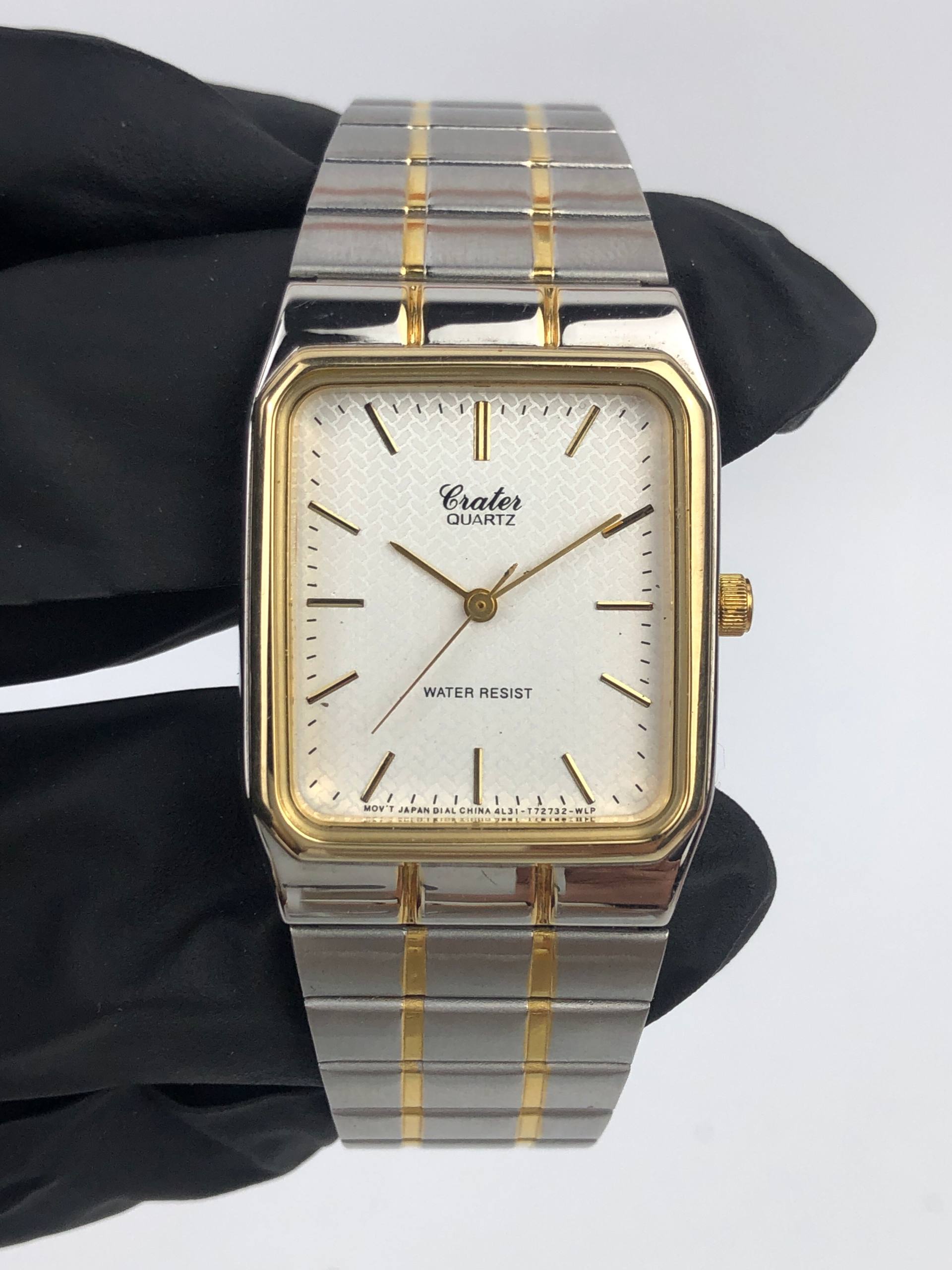 CRATER JAPAN QUARTZ TWO TONE RECTANGULAR DRESS WATCH - Gambar 2