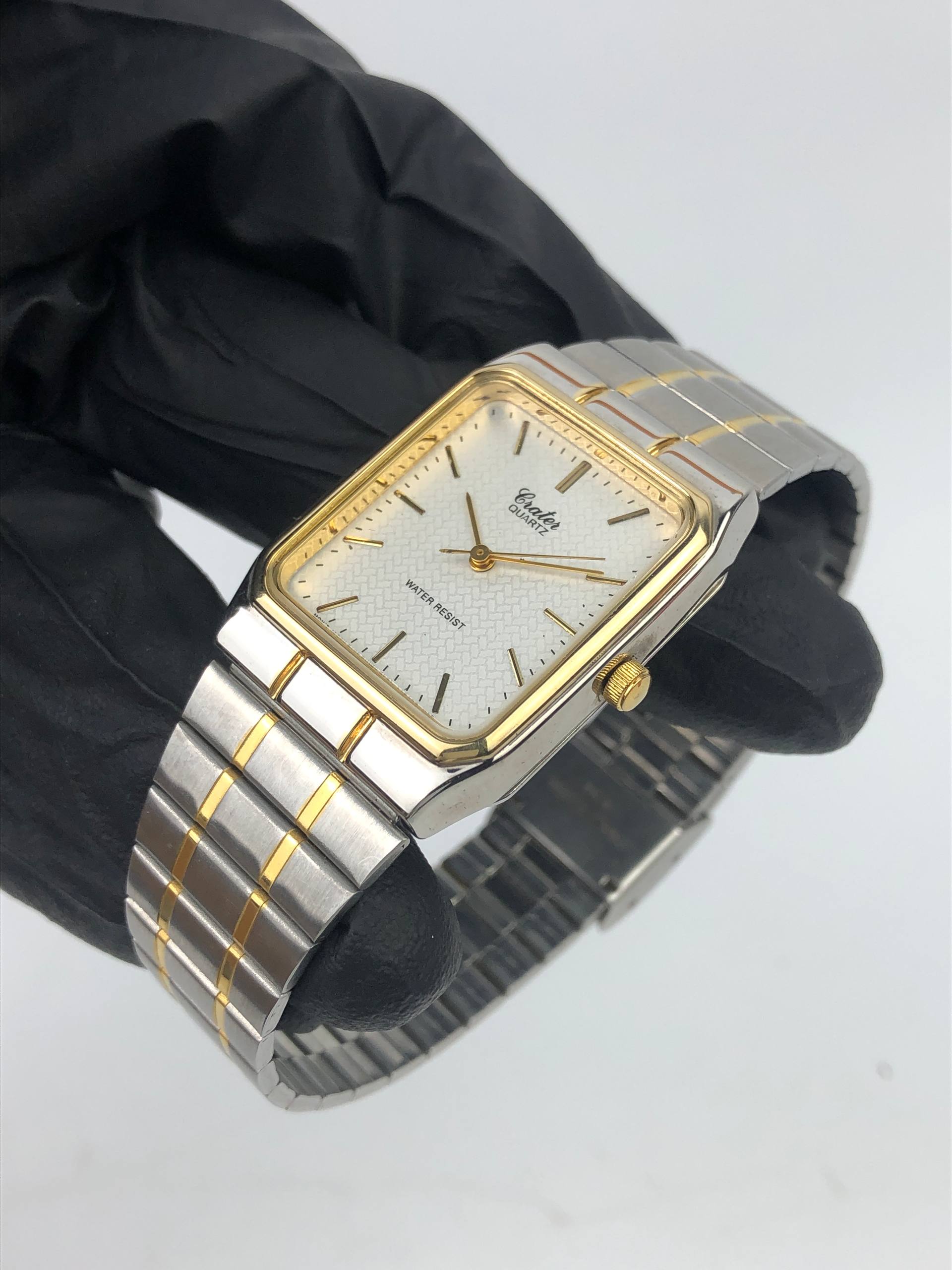CRATER JAPAN QUARTZ TWO TONE RECTANGULAR DRESS WATCH - Gambar 3