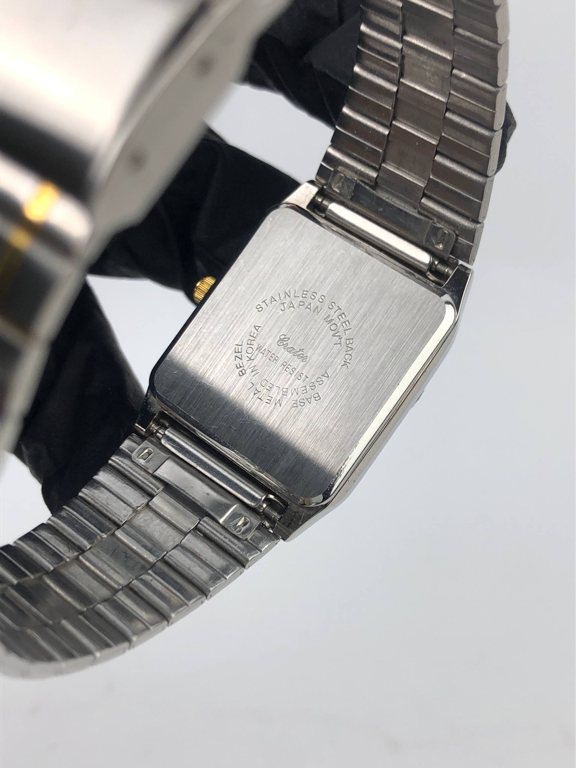 CRATER JAPAN QUARTZ TWO TONE RECTANGULAR DRESS WATCH - Gambar 7