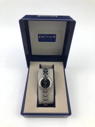 ORIENT LADIES QUARTZ SAPPHIRE CRYSTAL BLACK DIAL ORIGINAL FULLSET BOX