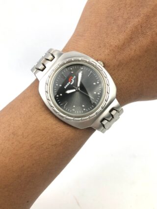 SHAN SYA QUARTZ BLACK SUNBURST DIAL STAINLESS STEEL DRESS WATCH ORIGINAL