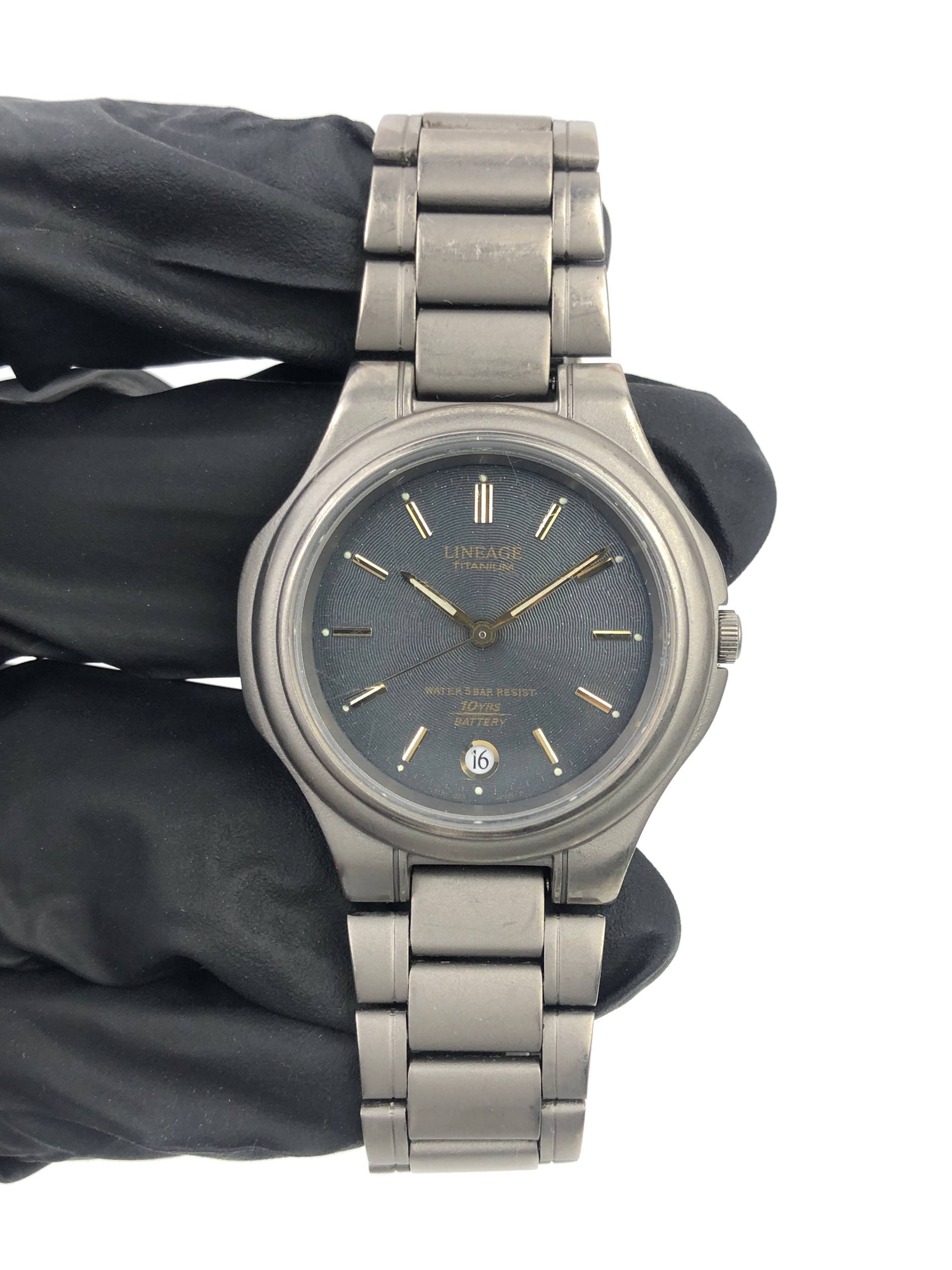 CASIO LINEAGE TITANIUM LIN-1753 DARK GREY DIAL ORIGINAL JAPAN TITANIUM BRACELET - Gambar 2