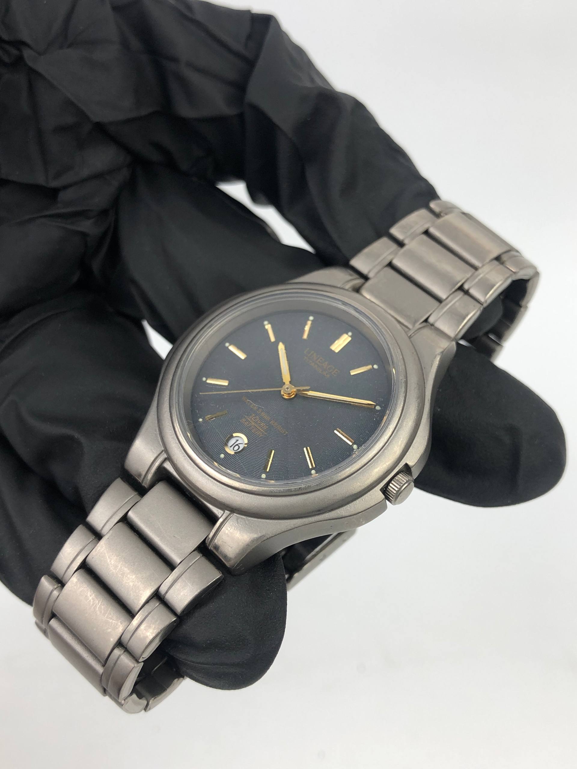CASIO LINEAGE TITANIUM LIN-1753 DARK GREY DIAL ORIGINAL JAPAN TITANIUM BRACELET - Gambar 3