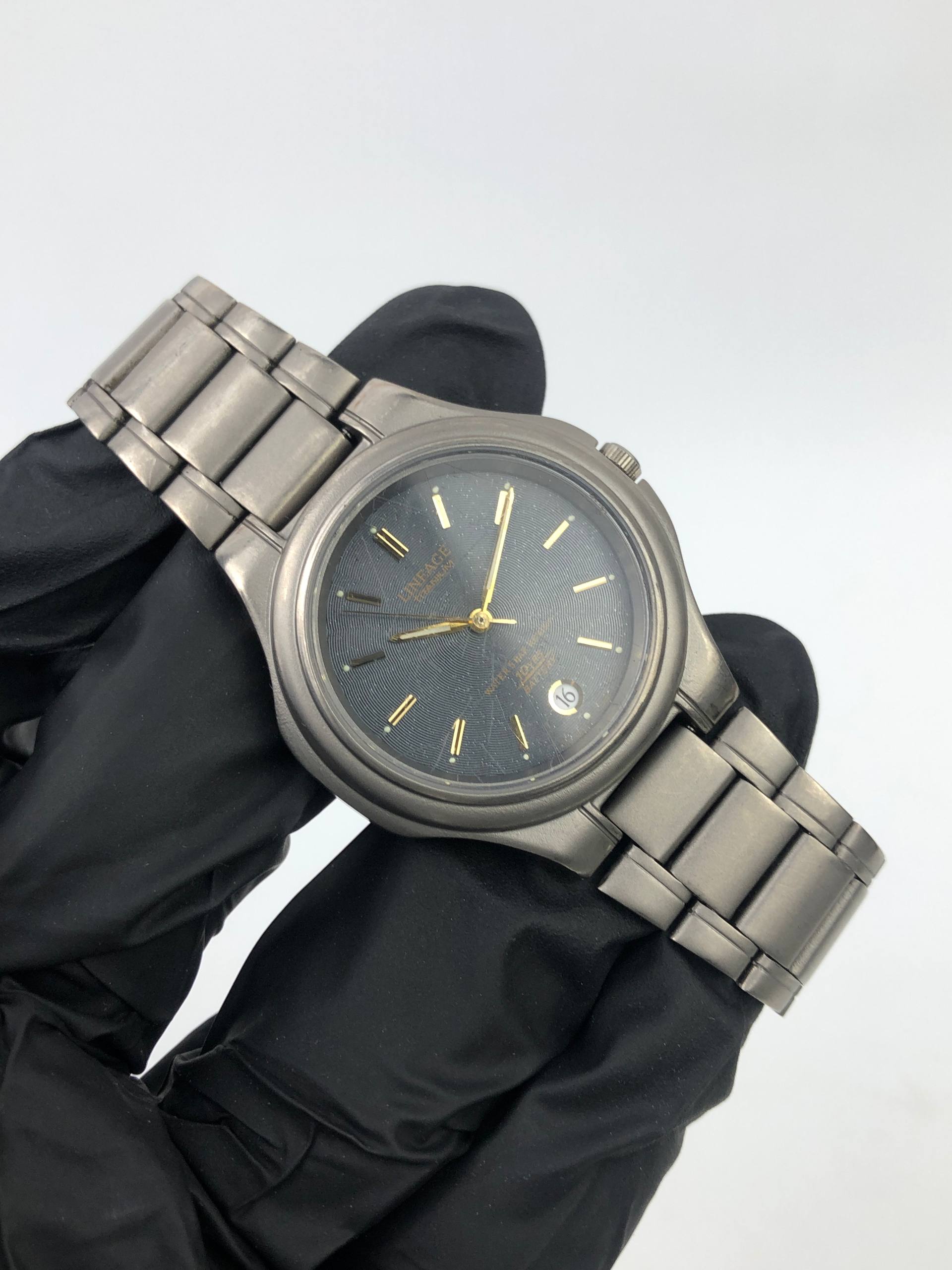 CASIO LINEAGE TITANIUM LIN-1753 DARK GREY DIAL ORIGINAL JAPAN TITANIUM BRACELET - Gambar 4