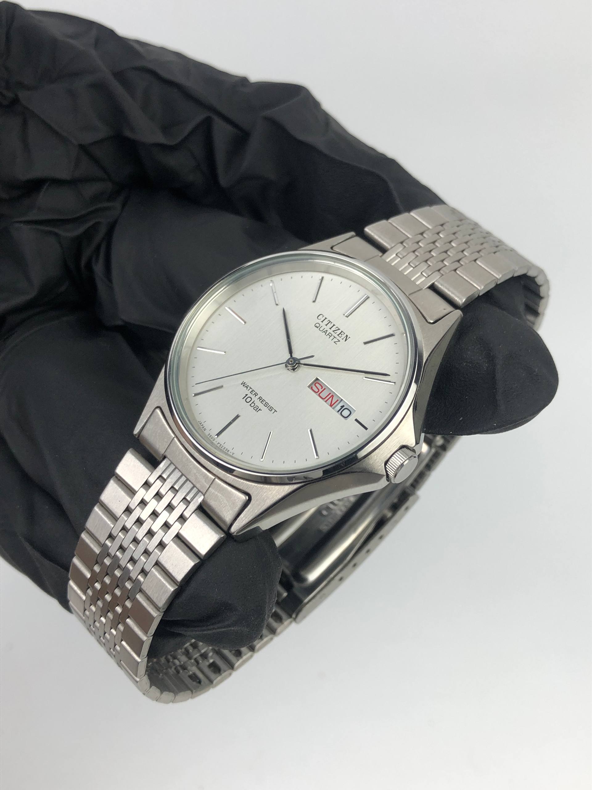 CITIZEN QUARTZ DAY DATE JAPAN 100M – JUBILEE 5-LINK STAINLESS - Gambar 3