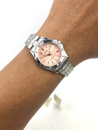 NOS ALBA V501 DIVER STYLE PINK DIAL QUARTZ JAPAN 10 BAR LADIES WATCH