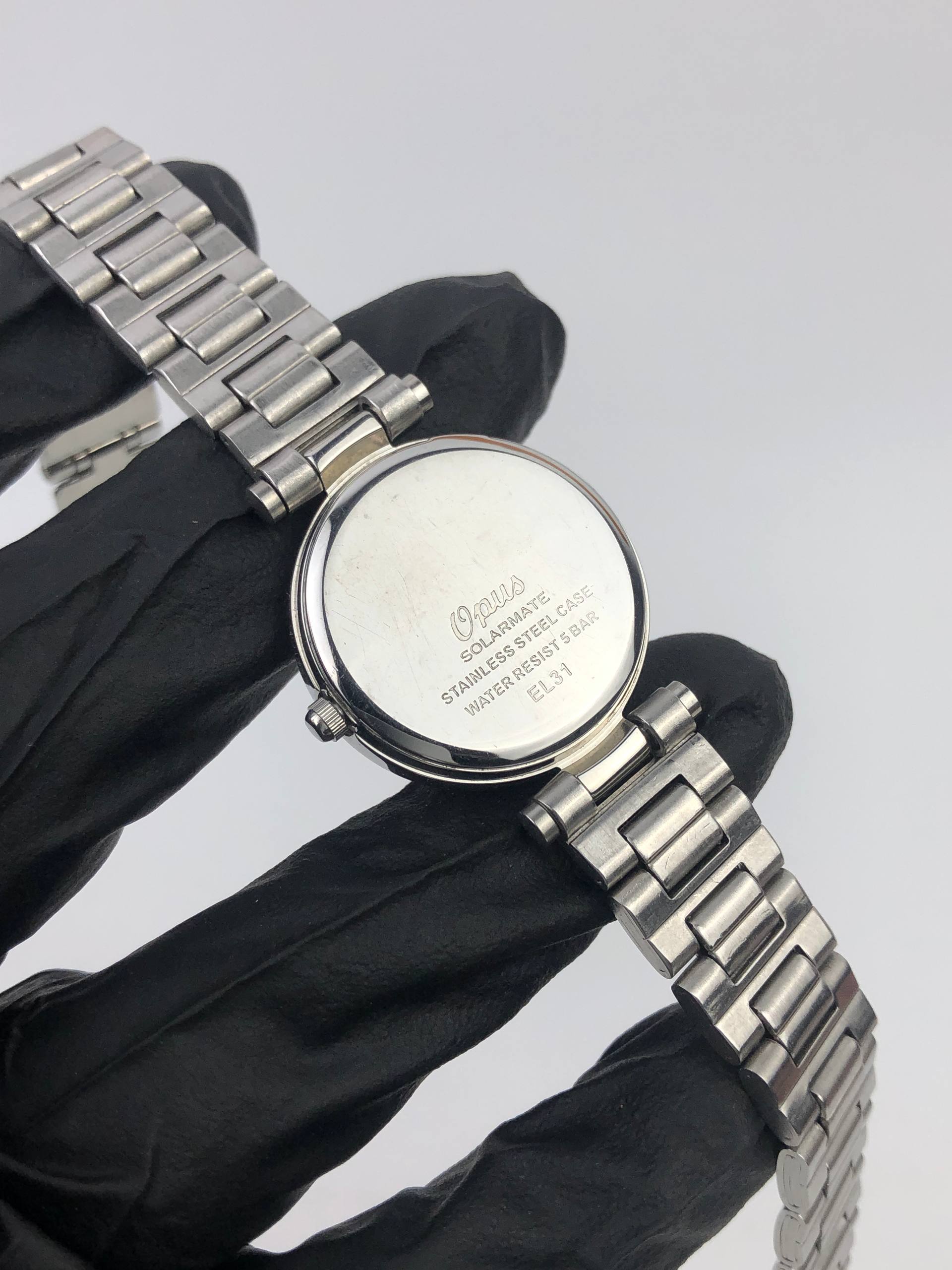 OPUS SOLARMATE EL31 PINK DIAL SOLAR JAPAN LADIES WATCH STAINLESS STEEL - Gambar 7