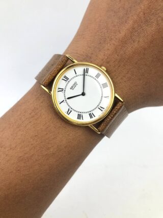 SEIKO 7N00-7A40 QUARTZ ROMAN NUMERAL GOLD TONE CLASSIC