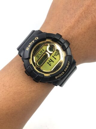 CASIO BABY-G BGD-141 BLACK GOLD DIGITAL 200M SHOCK RESIST MIRROR DISPLAY