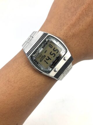 RARE SEIKO A029-4000 MULTI-ALARM DIGITAL QUARTZ JAPAN INTEGRATED STAINLESS STEEL
